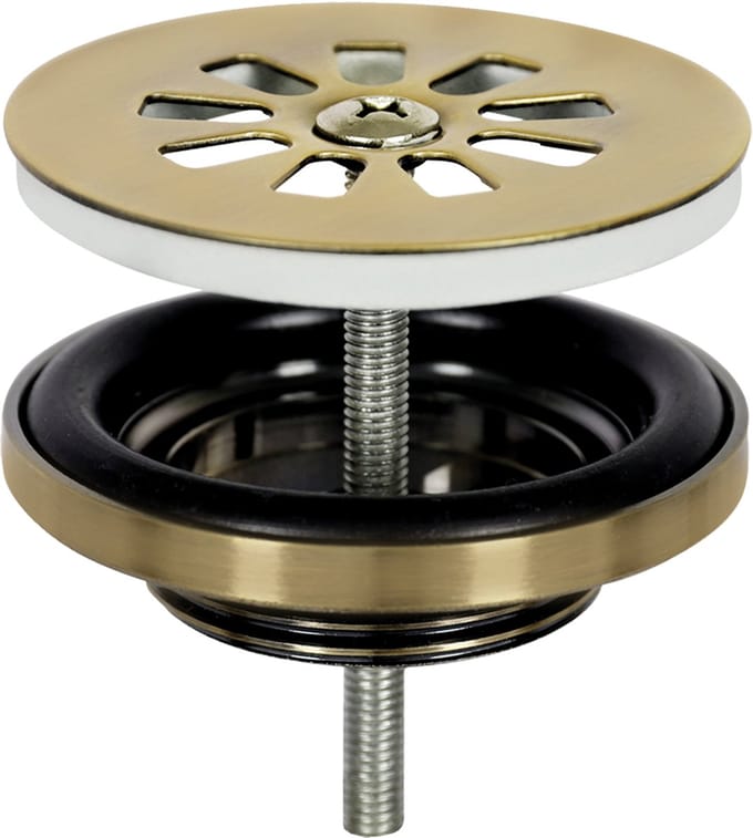 Differnz Afvoerplug Mix & Match Clic-clac - Messing - Zonder Overloop - Mat Goud - 64mm