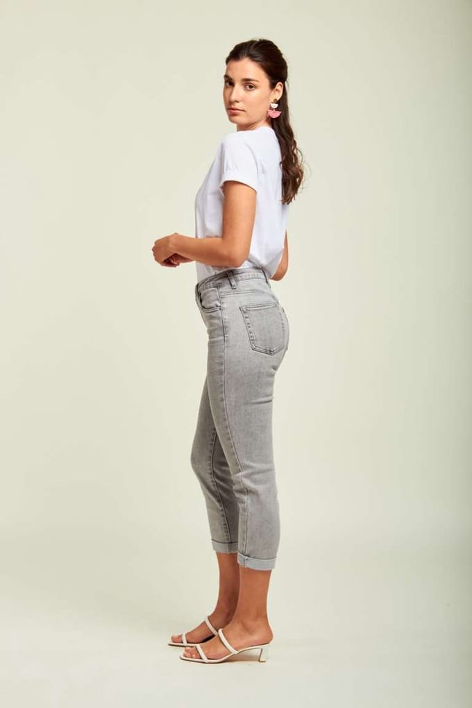 Broek Toxik3 boyfriend fit grijs