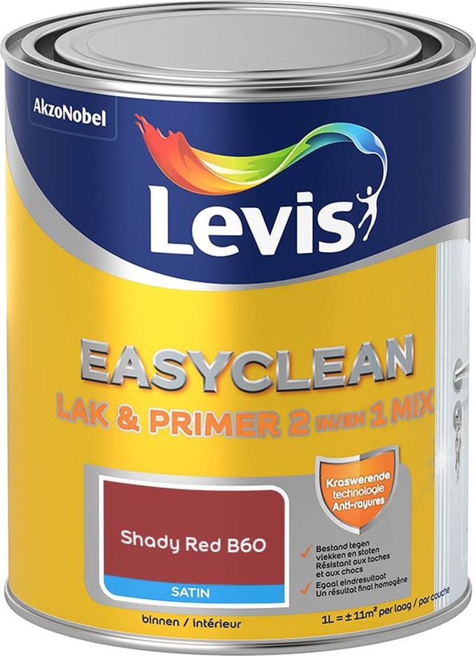 Levis - Easyclean Lak & Primer 2-In-1 Mix - Shady Red B60 - Mengverf - 1 L