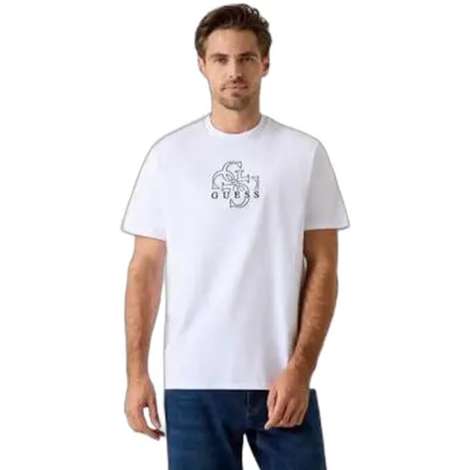 GUESS Ss Bsc Basic Quattro Pure White size XXL | Basic T-Shirts Outlet | Men | White