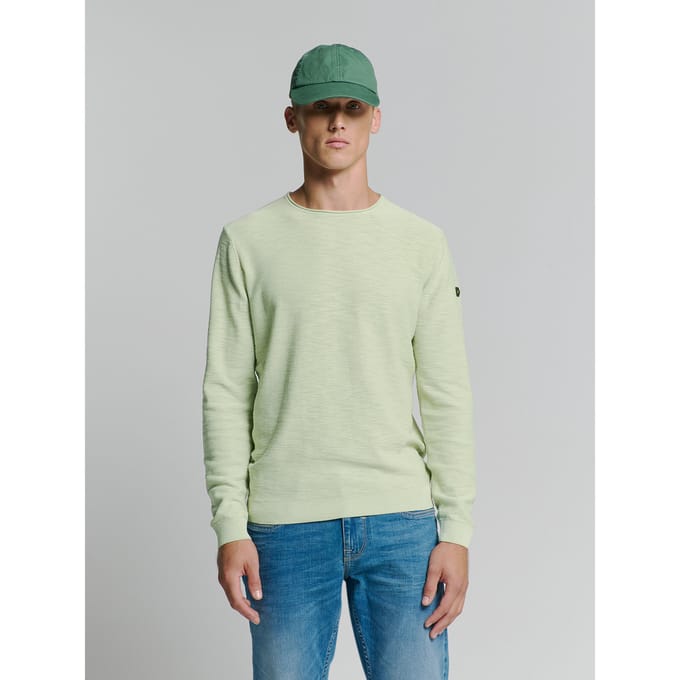 No Excess Pullover Crewneck Garment Dyed + Stone Washed Mint Größe: L | Pullover Outlet | Herren | Cyan