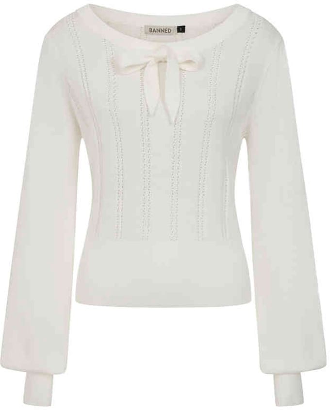 Banned - Angel Pointelle Knit Gebreide trui - XL - Gebroken wit