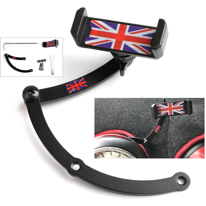 Union Jack Auto Mobiele Telefoon Houder Opvouwbare Houder Voor Mini Cooper R55/56/57/60/61 B gray