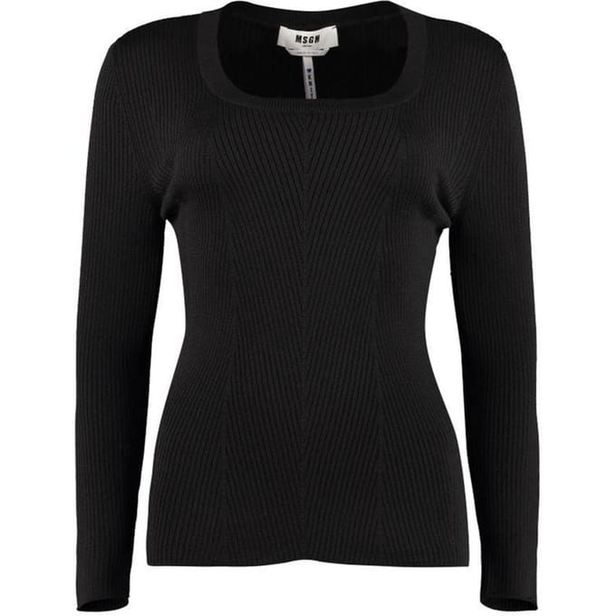 MSGM Zwart Katoen Wol Polyamide Sweater