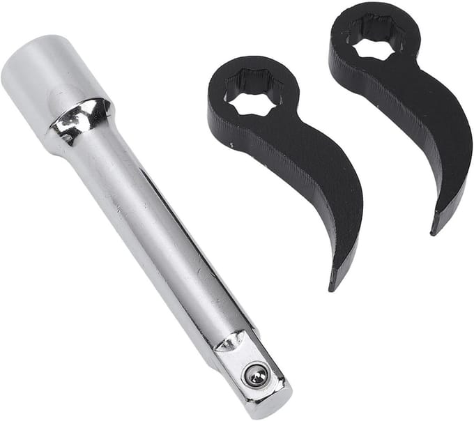 Koevoet Adapter Set - Wrench Tool - Auto Repareren - Robuuste Constructie - 3 Stuks - Zilver