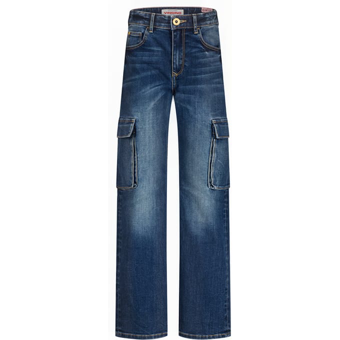 Vingino Coco Cargo Dark Used Maat: 2 | Spijkerbroeken Outlet | Unisex