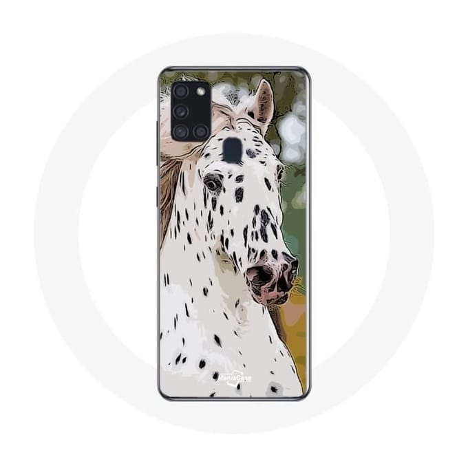 Hoesje - Appaloosa - Samsung Galaxy A21S - Flexibel - Bescherming - Wit paard