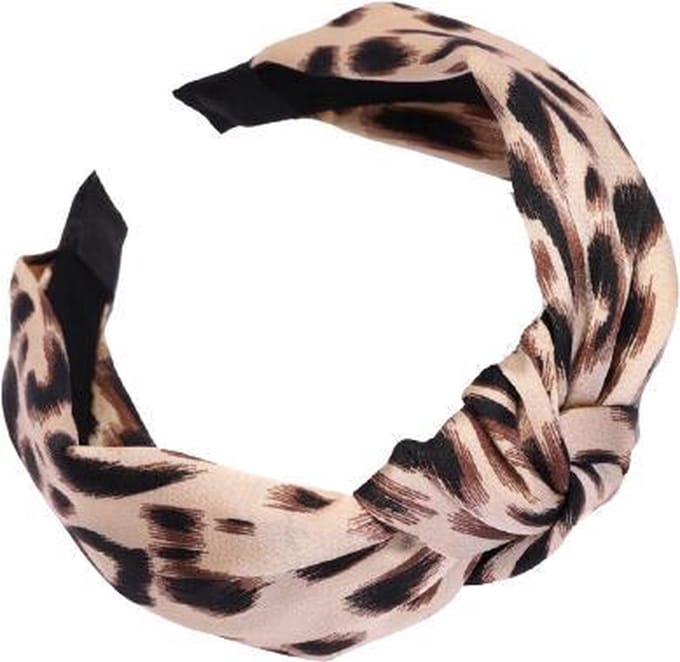 Dames Haarband Diadeem – Panterprint Glans – Modieuze Haaraccessoire – Comfortabele Haarband voor Elke Gelegenheid – Polyester – 41 cm