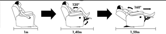 Vente-unique Driezits relaxbank en relaxfauteuil EVASION van leer - bruin