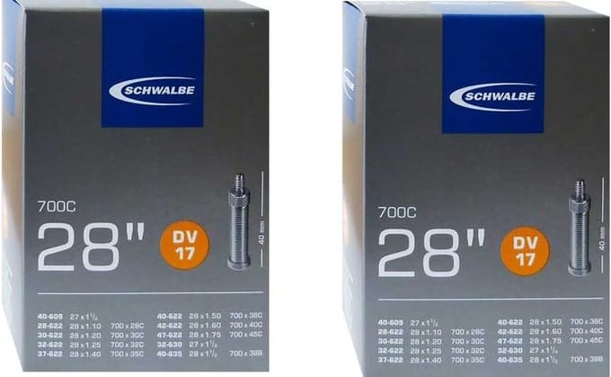 2x BINNENBAND 28"/DV-17 (40mm) SCHWALBE Dunlopventiel Fietsbinnenband