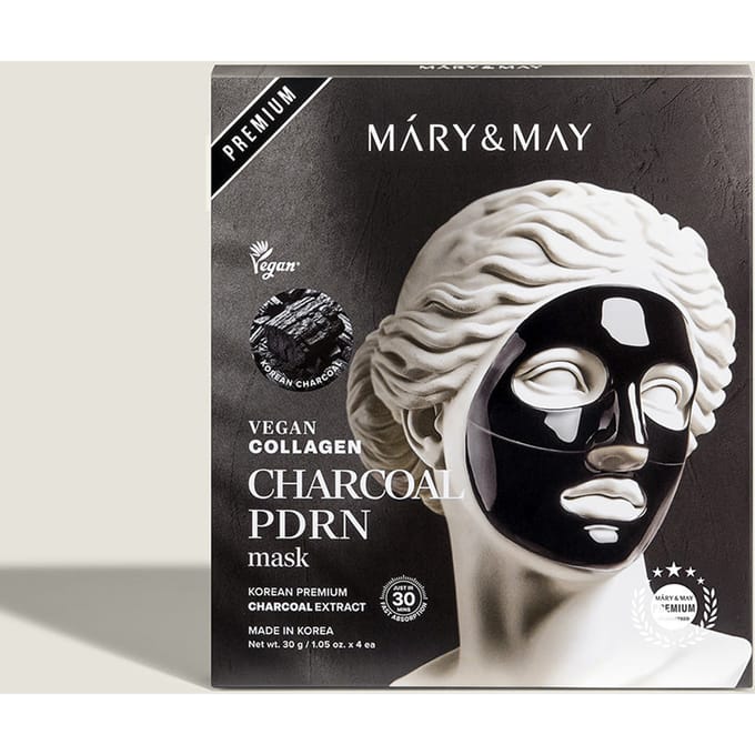 Mary&May - Vegan Collagen Charcoal PDRN Mask Set 30g x 4 sheets