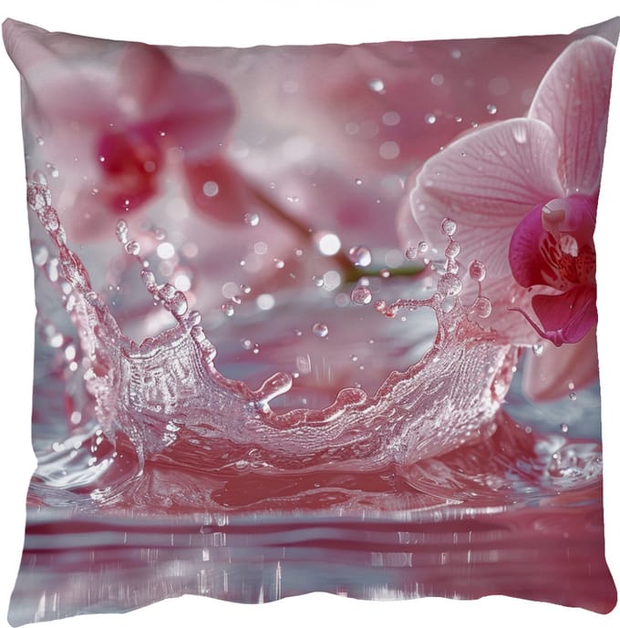 Sierkussens - Kussentjes Woonkamer - 45x45 cm - Abstract - Modern - Water - Orchidee