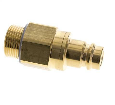 Messing DN 19 Luchtkoppeling Insteeknippel G 1 inch Buitendraad Double Shut-Off - CLP19-M-B-SV-100
