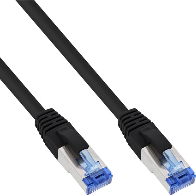 InLine® Patchkabel, S/FTP (PiMf), Cat.6A, halogeenvrij, zwart, 15m