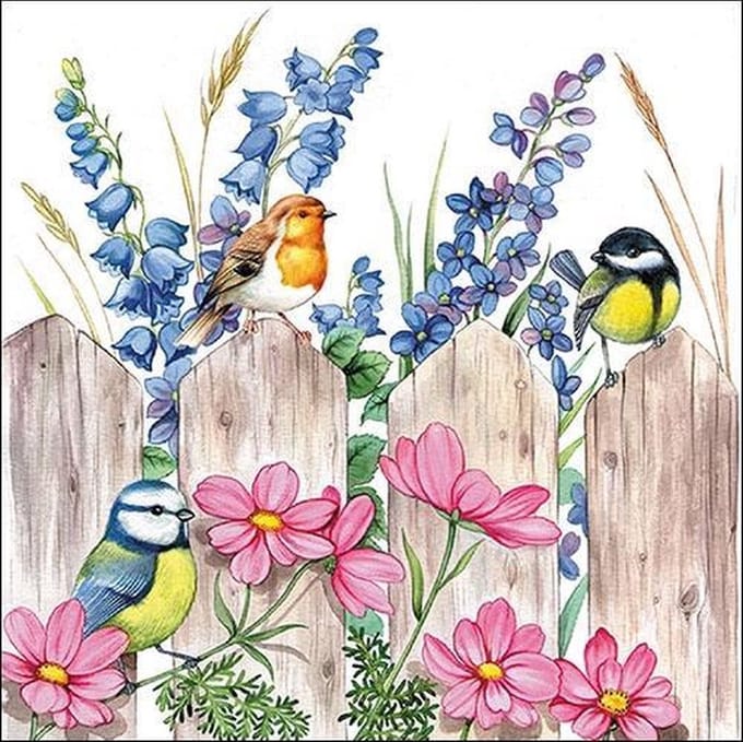 Lunch Servetten - Birds on Fence
