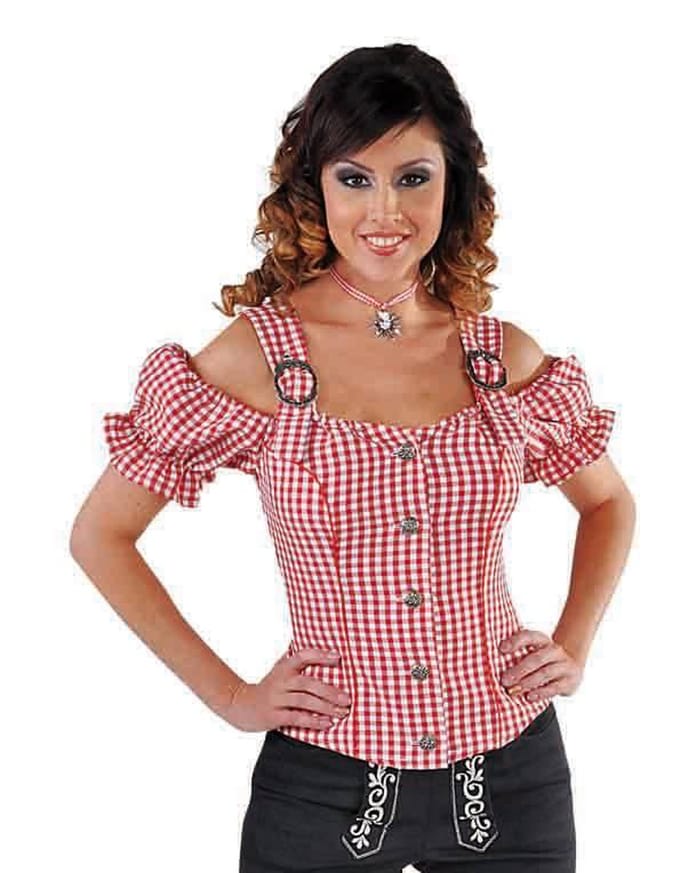 Magic Design Blouse Tirools Dames Polyester Rood/wit Maat L