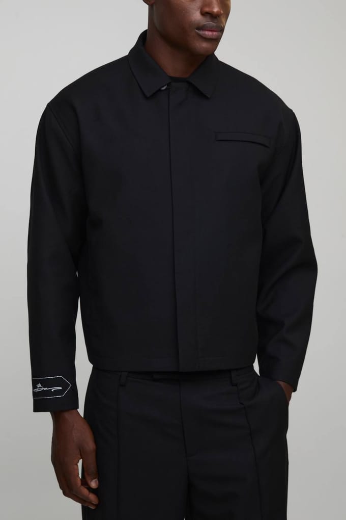 Regular Smart Tailored Harrington Jacket | Black | Size Medium