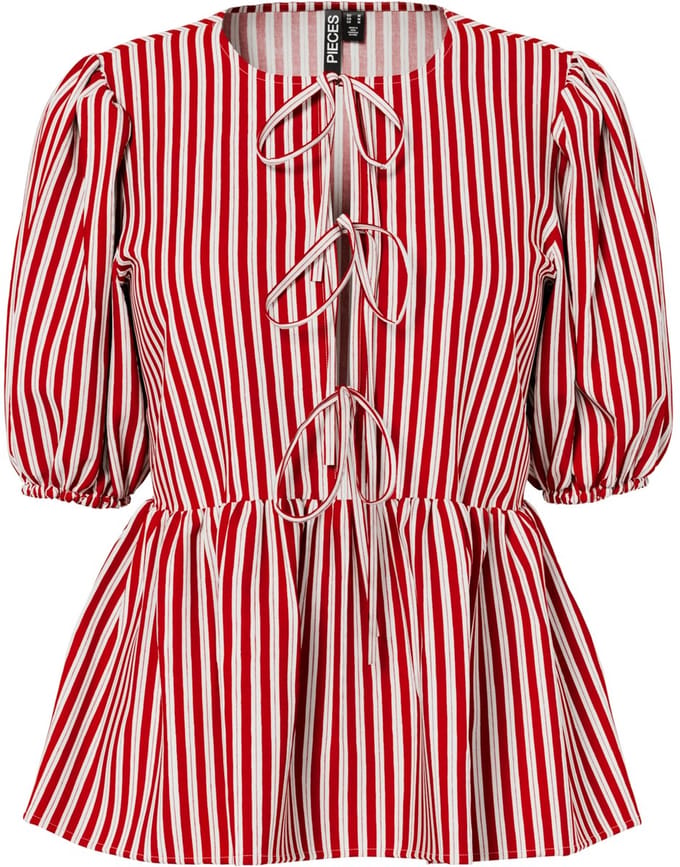 PIECES - PCJOLLY 2/4 TIE TOP WVN NOOS BC - Dames - Blouses