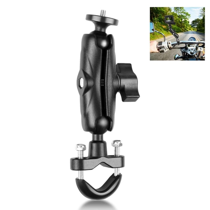 PULUZ PU701B Motorfiets Fiets Stuur Montagebeugel Motorfiets Fiets Camera Houder 1/4 Inch Schroef zwart