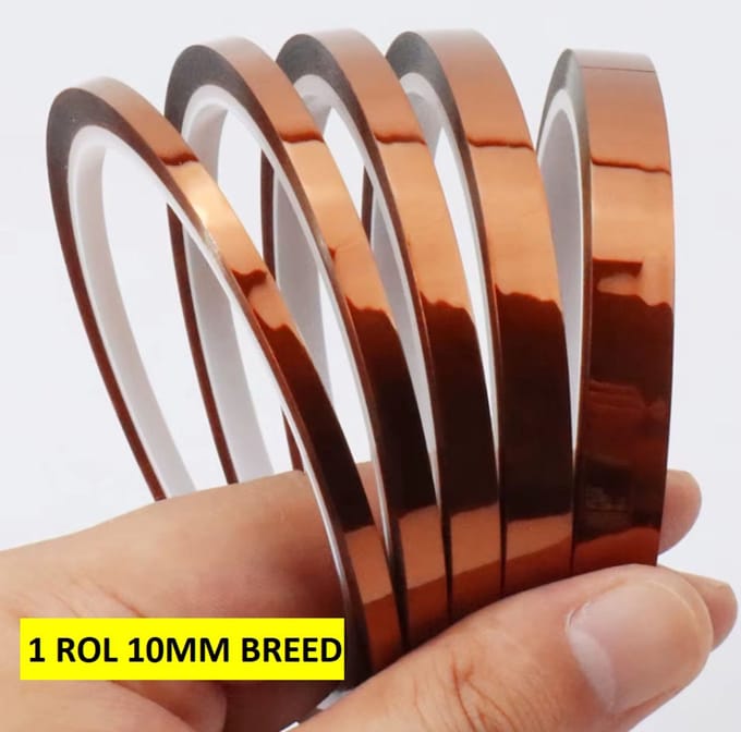 Actie4you® - Hittebestendige Tape – 10mm - 30 Meter – Polyamide