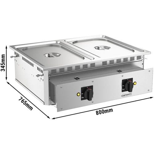 GGM Gastro Elektro Einbau Bain-Marie - 3 kW - 2x GN 1/1 - mit Ablasshahn