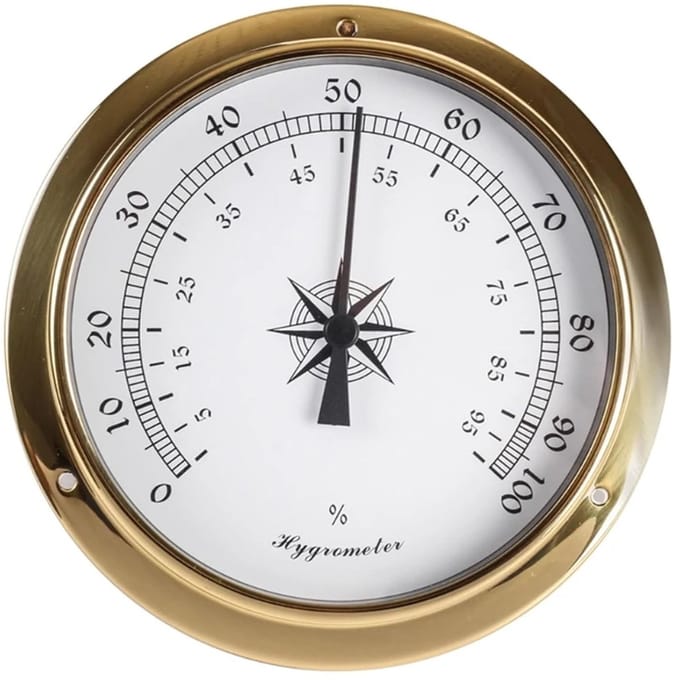 Weerstation - Barometer Thermometer - Weersvoorspelling Thuis - Multifunctioneel Meetinstrument - 115 mm Diameter - Koper