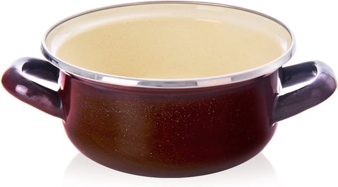 Kookpan Geëmailleerde BROWN 16 cm, 1 l - Kookpot - Soeppan
