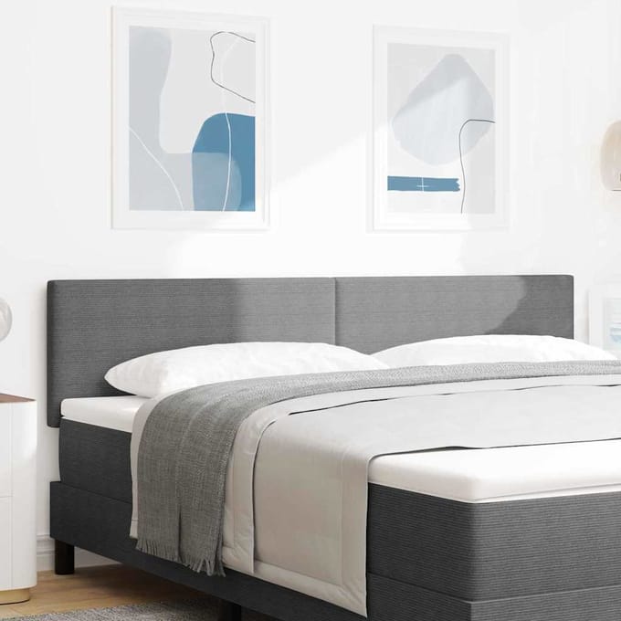 vidaXL - Hoofdbord - Lichtgrijs - 180 - cm - Corduroy - stof