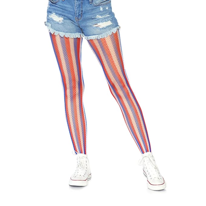 Gestreepte Amerikaanse panty voor dames Leg Avenue