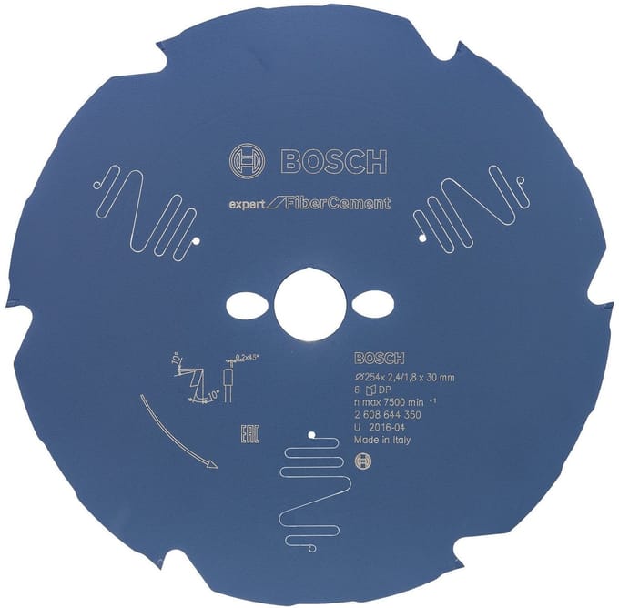 Bosch RUNDSAVKL 254X30X2.2MM 6T EXP FIBER CEME
