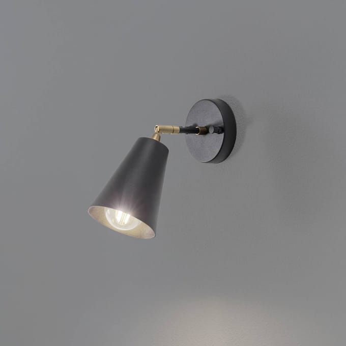 Opviq Wandlamp Evander, zwart/goud, metaal, hoogte 21 cm, E27