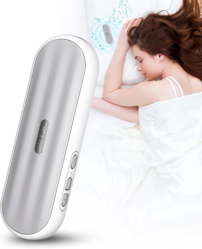 Bluetooth Slaapspeaker voor Onder je Kussen - Botgeleiding Technologie - Draadloos - 20 Uur Batterij - Witte Ruis & Timer - Ideaal voor Zijslapers - Wit