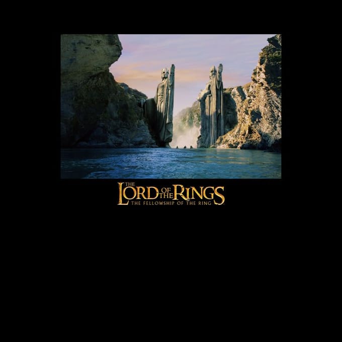 Lord Of The Rings Argonath Men's T-Shirt - Black - M