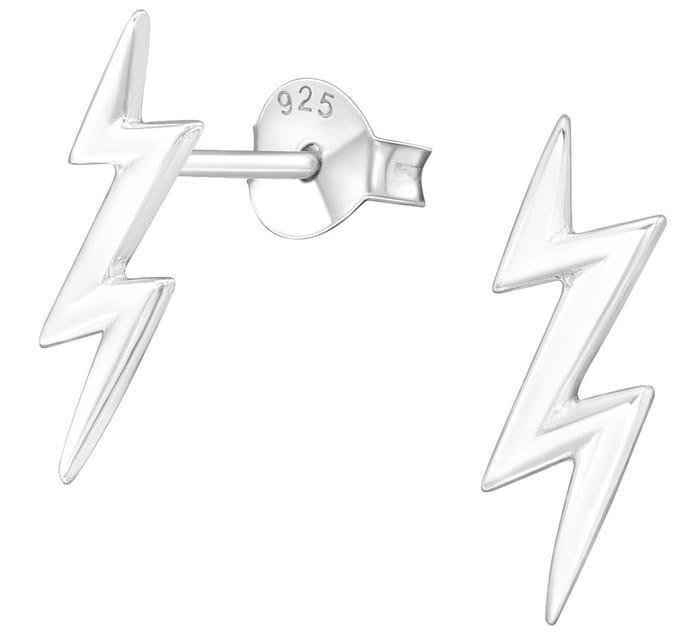 Joy|S - Zilveren bliksem oorbellen - egaal - 5 x 13 mm