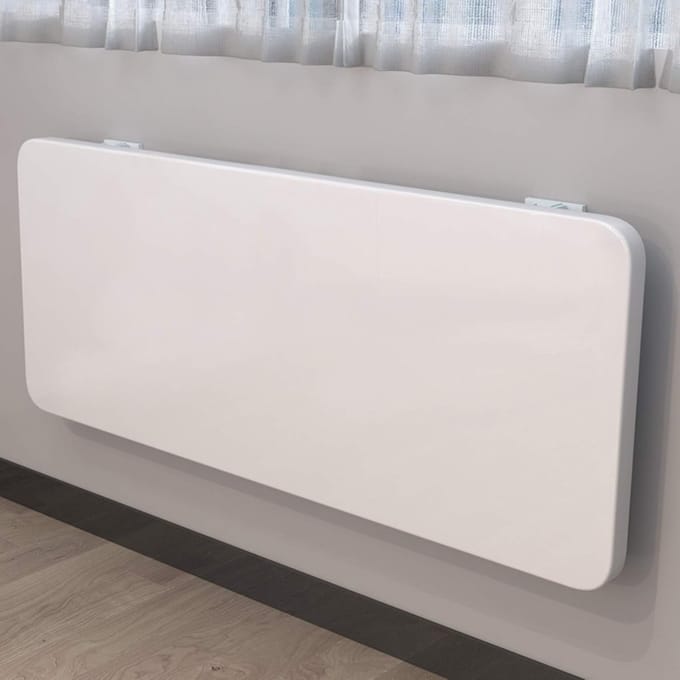 Opklapbare Wandtafel - Zwevend Bureau - Ruimtebesparend Werken - Neerklapbaar Blad - Compact Ontwerp - Houtkleur
