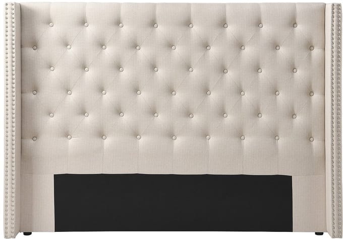 Vente-unique Gecapitonneerd hoofdbord 170 cm - Stof - Beige - MASSIMO