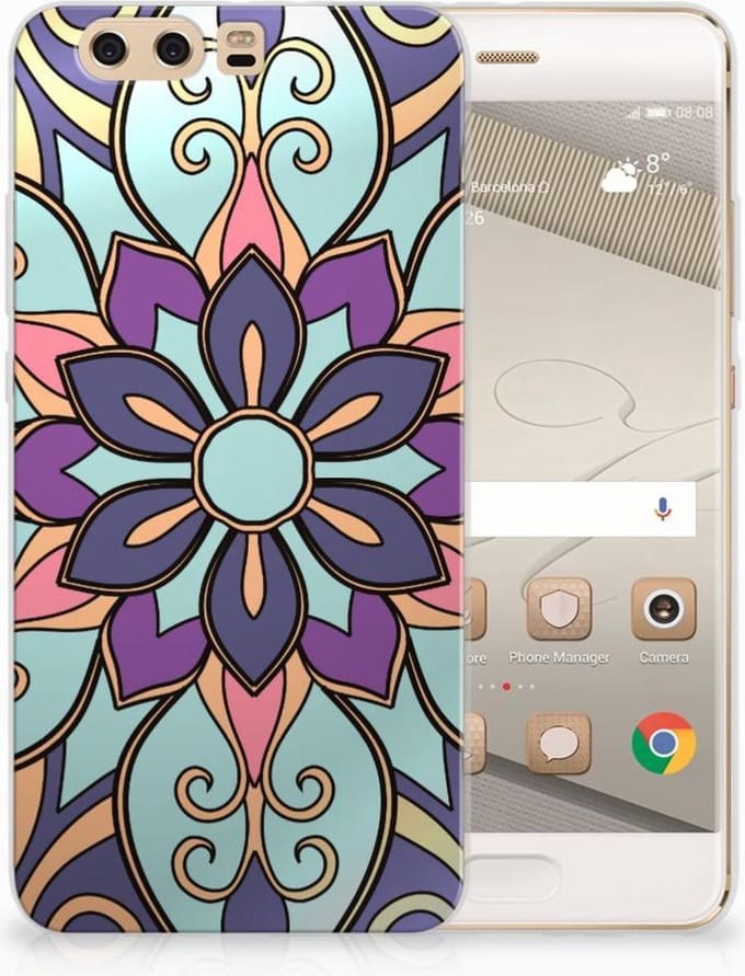 Huawei P10 Plus TPU Case Purple Flower