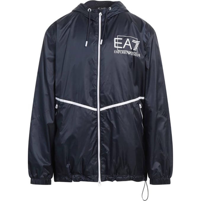 Ea7 Marineblauwe Jas Met Capuchon
