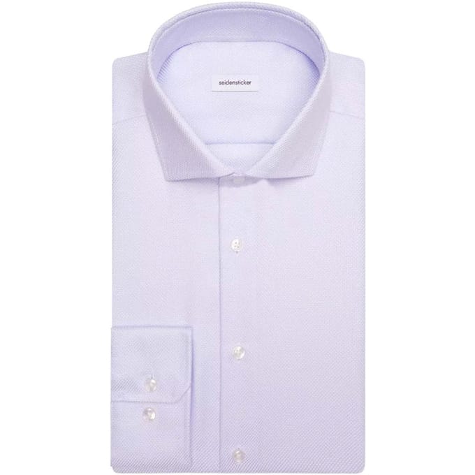 Seidensticker regular fit overhemd, mouwlengte 7, structuur, blauw - Maat 39