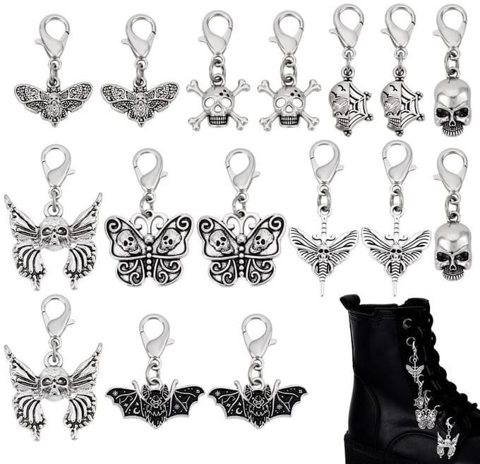 Dailygoods- Charm Hangers 16 Stuks - Gotische Bedels - Antiek