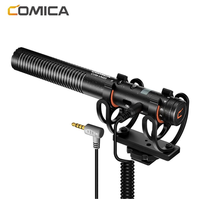 COMICA CVM-VM20 Video Cardioid Condensatormicrofoon 2-niveau Laag Afsnijden Ruisonderdrukking 3.5mm zwart