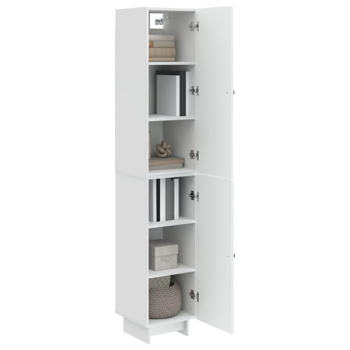 vidaXL - Kast - Set - 2 - st - Hoogglans - Wit - Bewerkt - hout