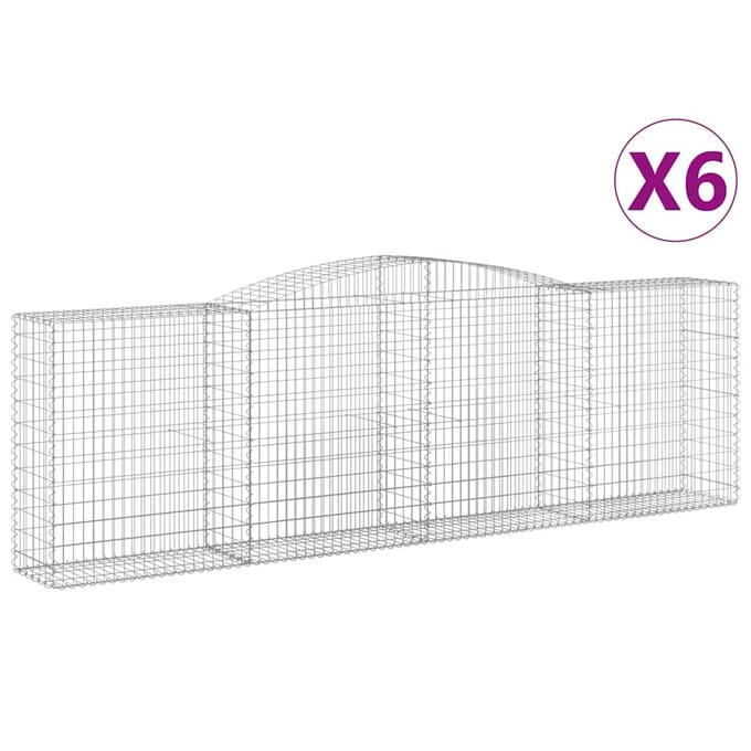vidaXL - Schanskorven - 6 - st - gewelfd - 400x50x120/140 - cm - ijzer
