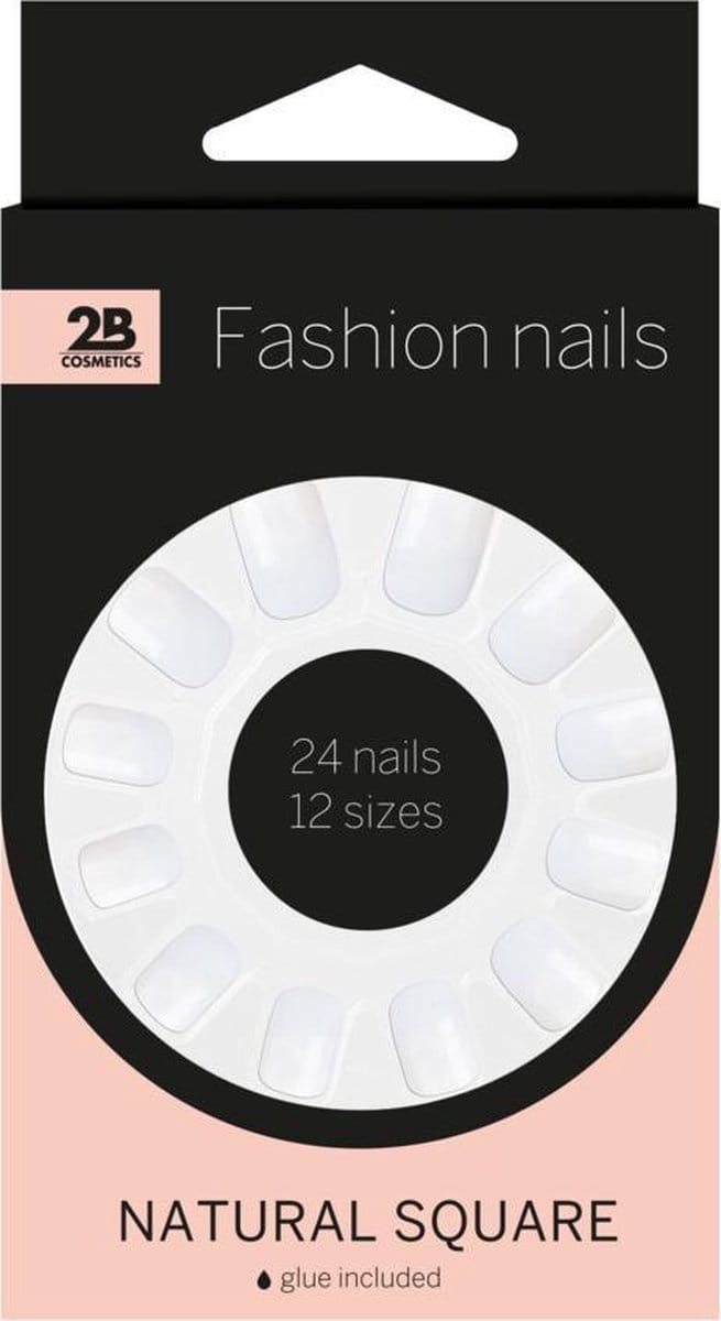 2B Nepnagels Natural Square 24 stuks