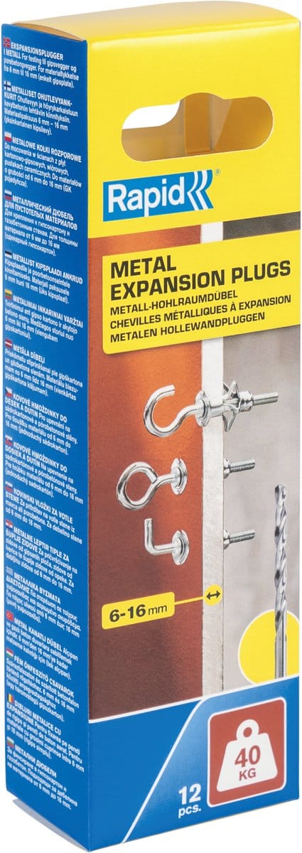 Expansiepluggen - Rapid - 5001557 - Metaal - Ø11x37 - Pak van 12 stuks