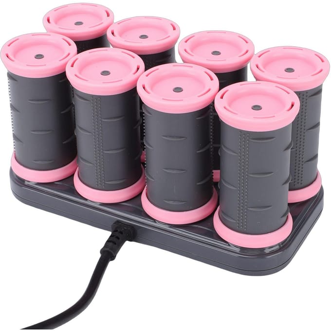 8 stuks 35 mm Verwarmde Haarroller Kit Snelle Verwarming Langdurige Krullen Elektrische Hete Rollers voor Haarstyling black