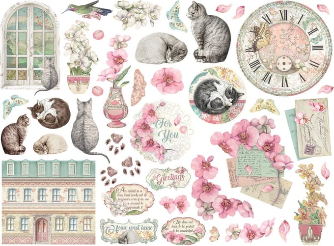 Stamperia - Orchids and Cats Die Cuts Assorted (41pcs) (DFLDC93)