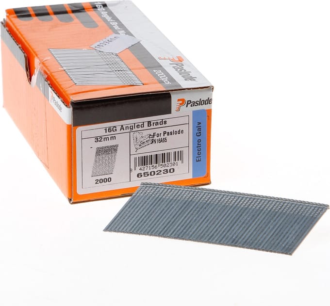 Paslode afwerknagels af16 32mm  schuin verzinkt fn 16A65 zonder fuel cell - 2000 Stuks
