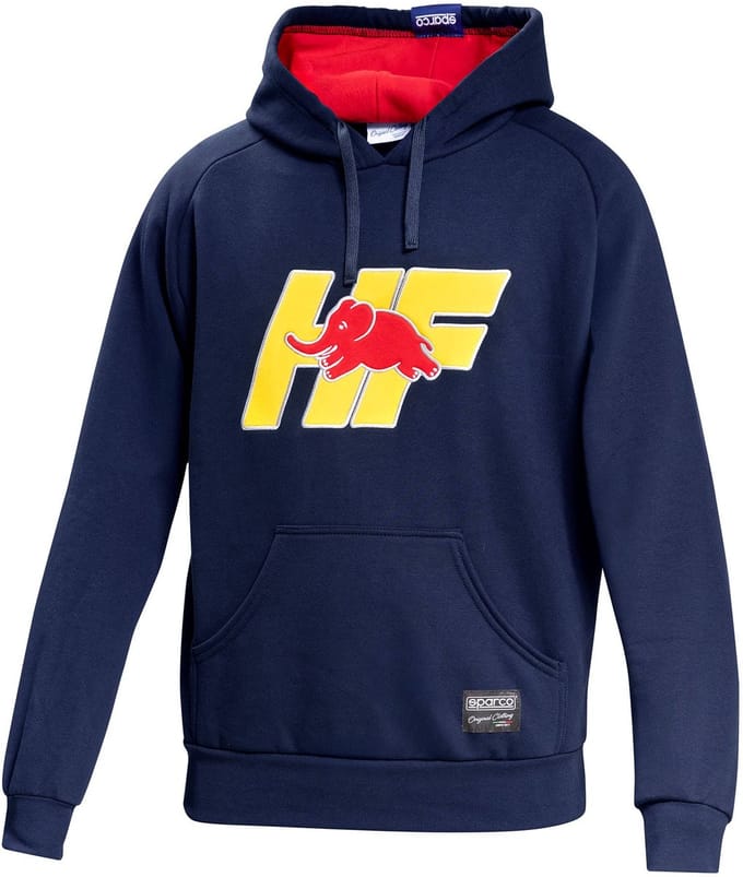 Sparco Lancia HF Geel Hoodie - Marineblauw - Maat L