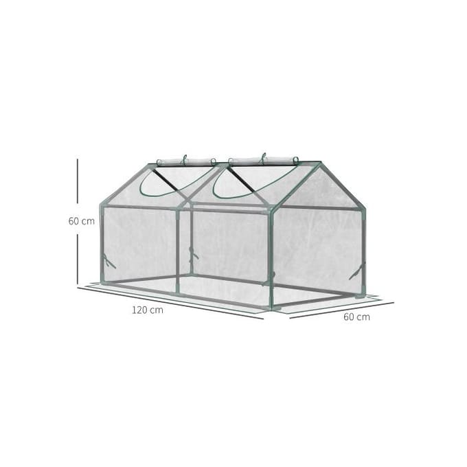 Serre - MUVOE - 120x60x60 cm - PVC - UV-bescherming - Oprolbare ramen
